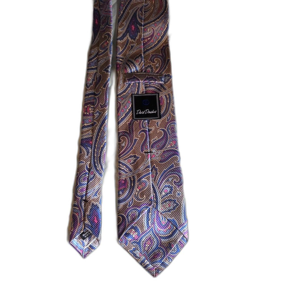 David Donahue Paisley Silk Tie - Picture 3 of 6